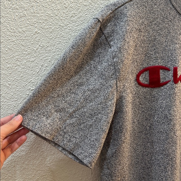 Champion Heritage Felt Lettering Signature Grey Crewneck T-Shirt Size Medium - Picture 4 of 8